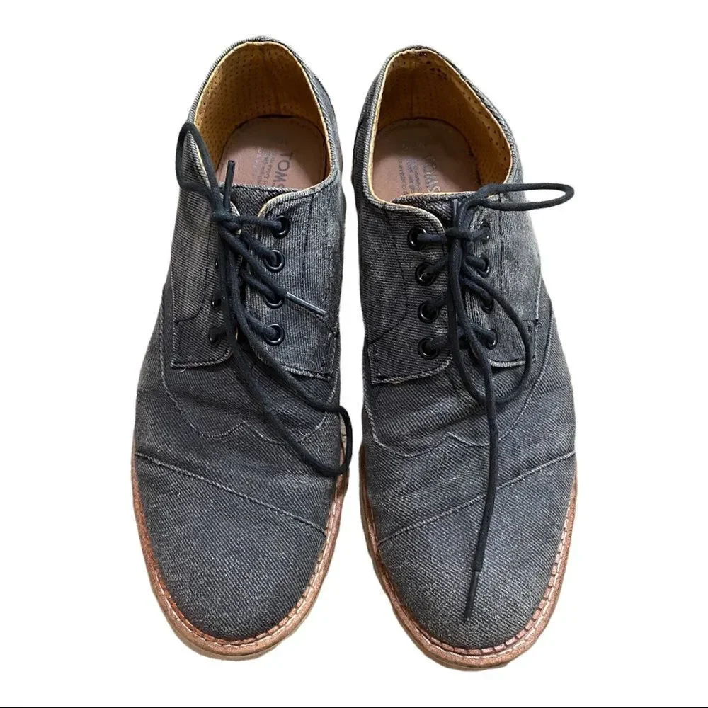 TOMS | Mens TOMS Brogue Lace-Up Ash Aviator Twill | 9.5